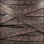 10mm flat VINTAGE leather DARK BROWN - meter