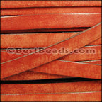 10mm flat VINTAGE leather ORANGE - meter