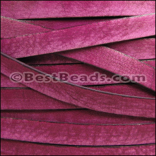 10mm flat VINTAGE leather CERISE - meter
