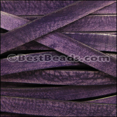 10mm flat VINTAGE leather PURPLE - meter