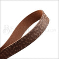 20mm flat VINTAGE leather BROWN - 1m strip