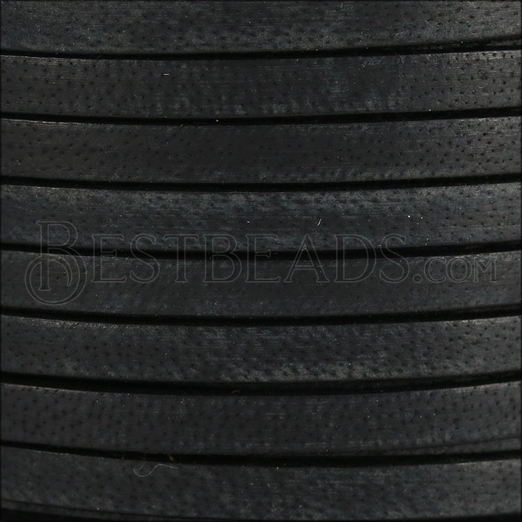 5mm flat VINTAGE leather BLACK - meter