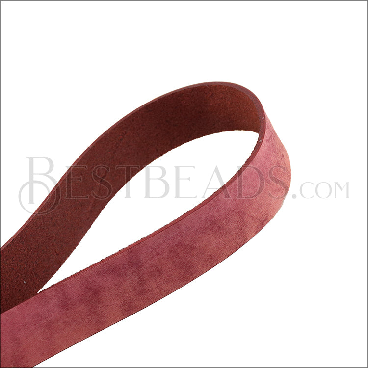 20mm flat VINTAGE MEDITERRANEAN leather PLUM - approx. 3 feet