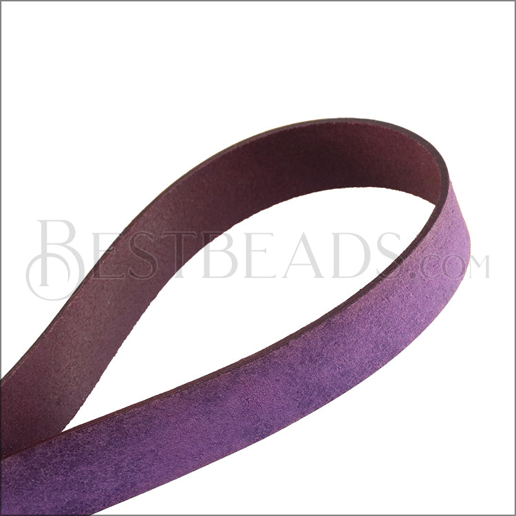 20mm flat VINTAGE MEDITERRANEAN leather DEEP PURPLE - approx. 3 feet