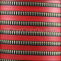 10mm flat ZIPPER leather RED - 1 meter