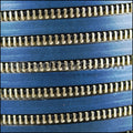 10mm flat ZIPPER leather ROYAL BLUE - 1 meter
