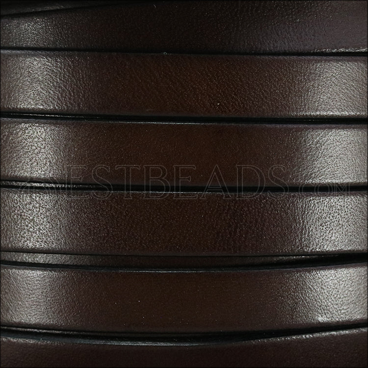 10mm flat leather CHOCOLATE BROWN - meter