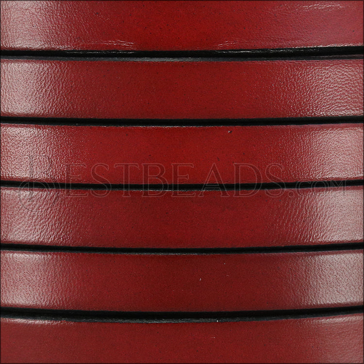 10mm flat leather CANDY RED - meter