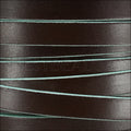 10mm flat leather DARK BROWN with TURQUOISE - meter
