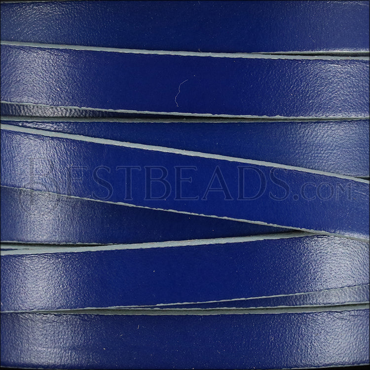 10mm flat leather ROYAL BLUE with GREY - meter