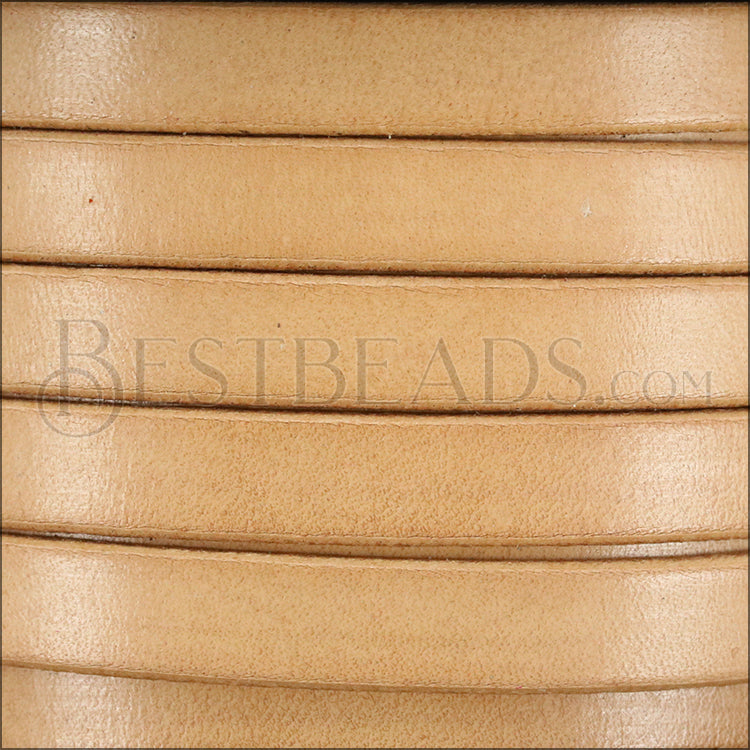 10mm flat leather NATURAL - meter