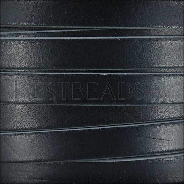 10mm flat leather MATTE BLACK with GREY - meter