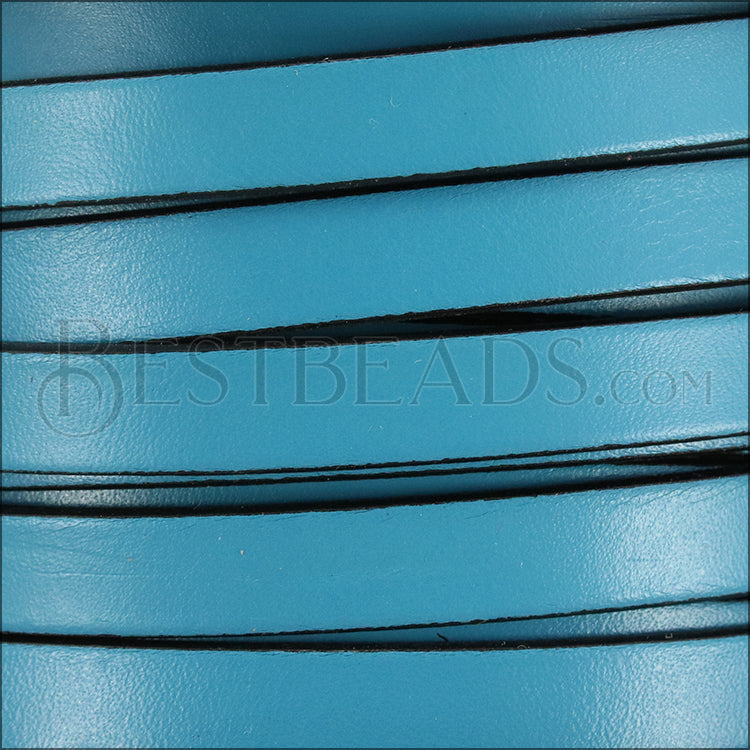 10mm flat leather LIGHT TURQUOISE - meter