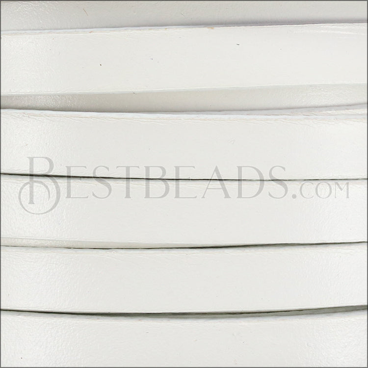 10mm flat leather WHITE - meter