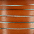 10mm flat leather BROWN with TURQUOISE - meter