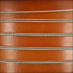 10mm flat leather BROWN with TURQUOISE - meter