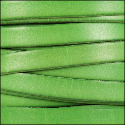 10mm flat leather DISTRESSED PASTEL GREEN - meter