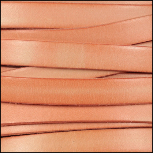 10mm flat leather DISTRESSED PASTEL ORANGE - meter
