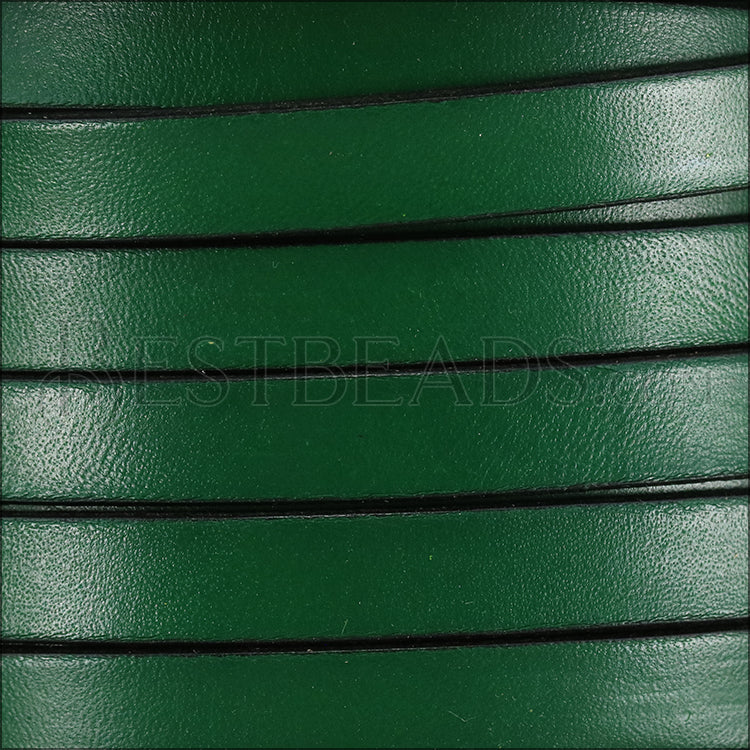 10mm flat leather BOTTLE GREEN - meter