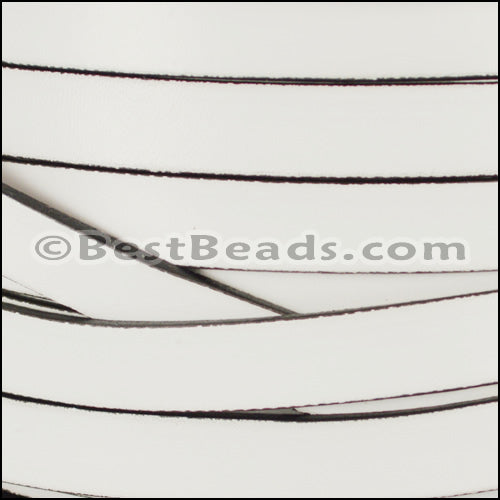 10mm flat leather WHITE WITH BLACK - meter