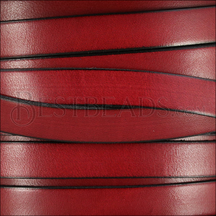 10mm flat leather STRAWBERRY - meter
