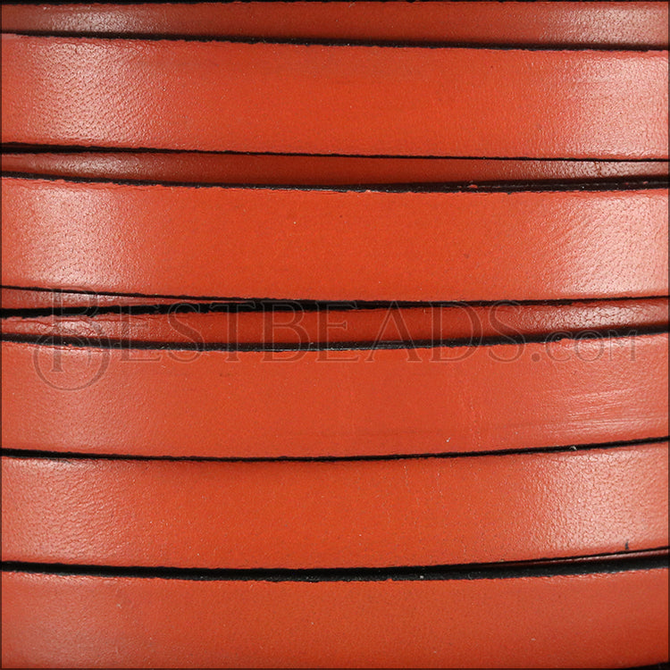 10mm flat leather PASTEL CORAL - meter