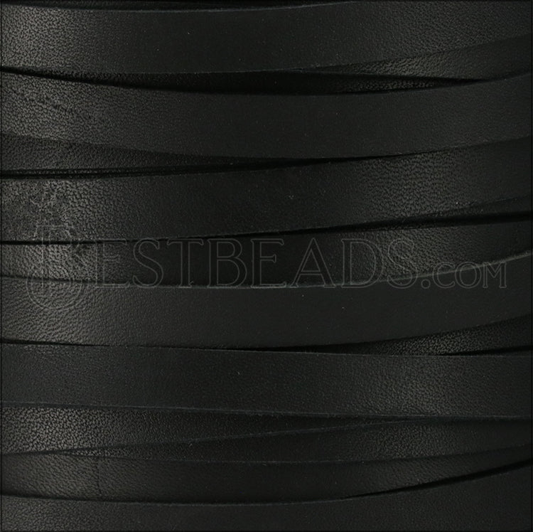 10x2.5mm Flat leather BLACK - meter