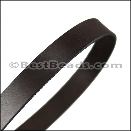 15mm flat leather CHOCOLATE - approx. 3 feet