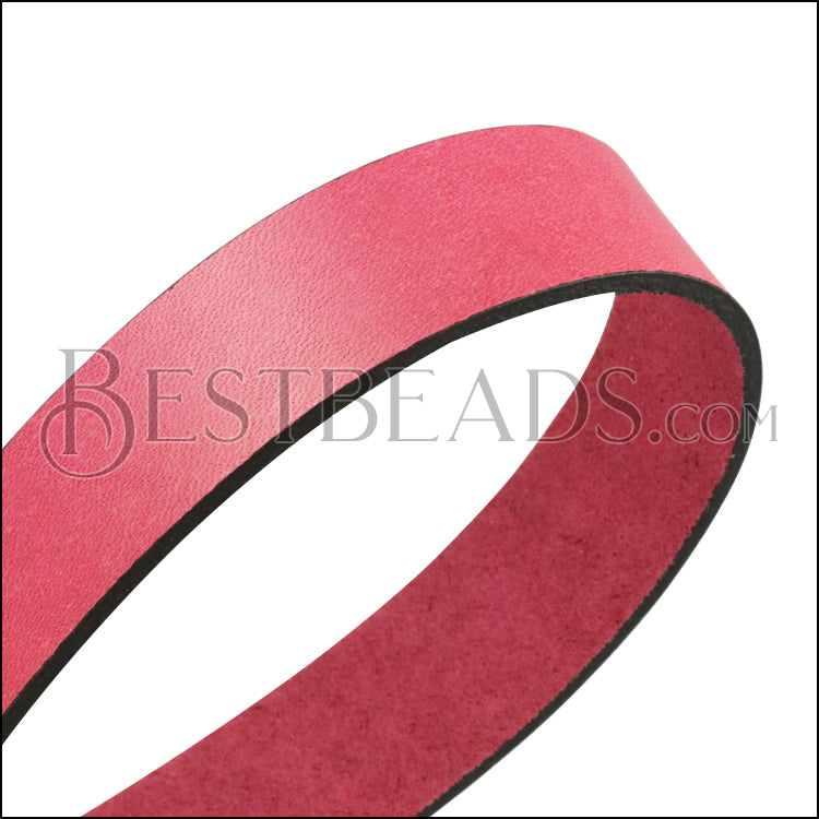 20mm flat leather PASTEL BUBBLE GUM - approx. 3 feet