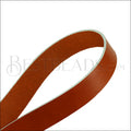 20mm flat leather BROWN with TURQUOISE - approx. 3 feet
