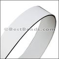 30mm STRIP flat leather WHITE with BLACK - approx. 3 feet