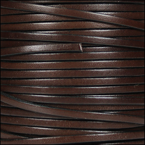 3mm flat leather CHOCOLATE BROWN - meter