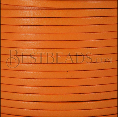 3mm flat leather CANDY TANGERINE - meter