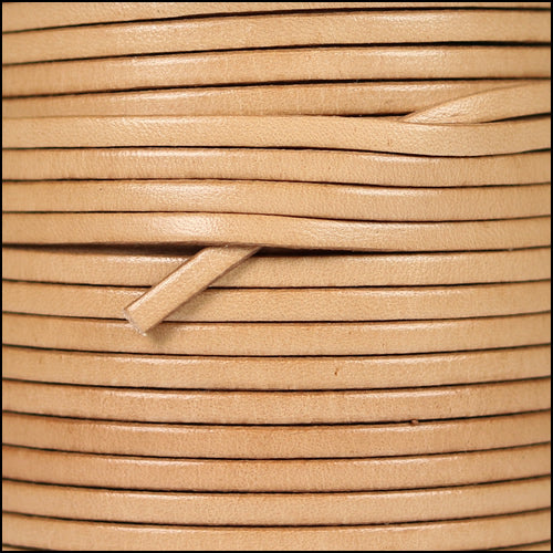 3mm flat leather NATURAL - meter