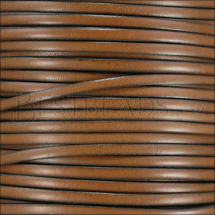 LIMITED 3mm flat leather TOBACCO - meter