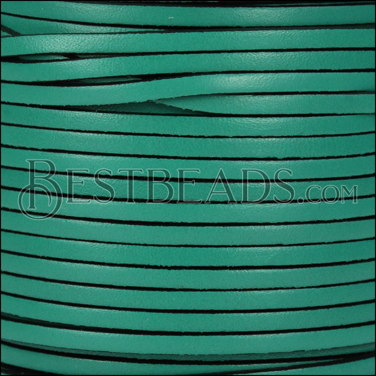 3mm flat leather PASTEL EMERALD GREEN - meter
