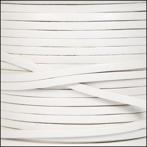 3mm flat leather WHITE - meter