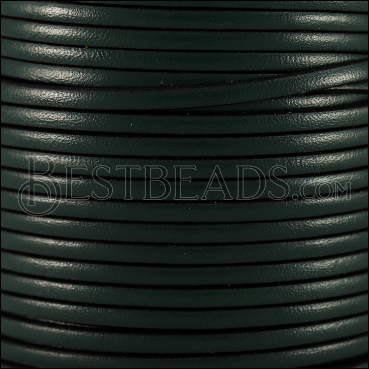 3mm flat leather ARMY GREEN - meter