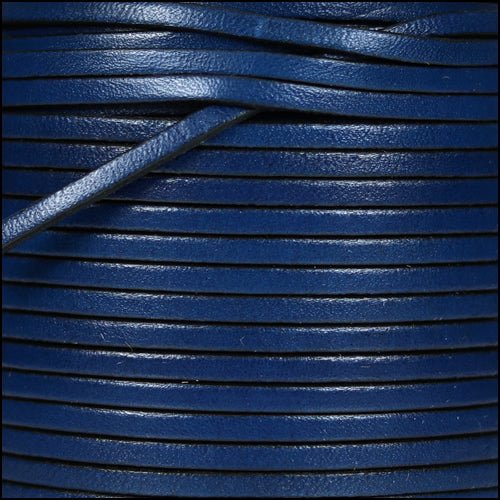 3mm flat leather ELECTRIC BLUE - meter
