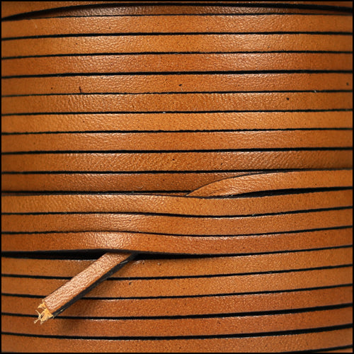 3mm flat leather TOBACCO - meter