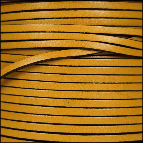 3mm flat leather OLD YELLOW - meter