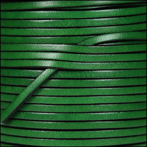3mm flat leather BOTTLE GREEN - meter