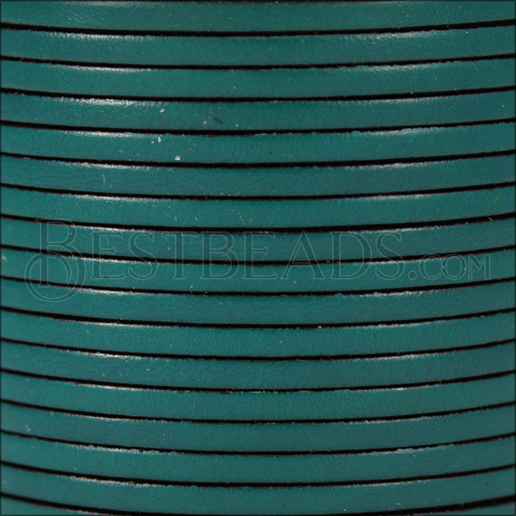 3mm flat leather SEA GREEN - meter