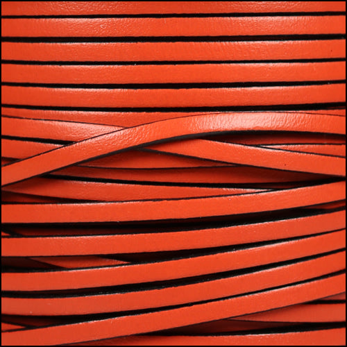 3mm flat leather PASTEL CORAL - meter