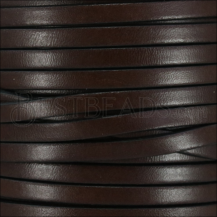 5mm flat leather CHOCOLATE BROWN - meter