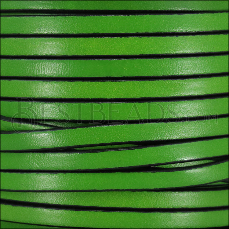 5mm flat leather OLIVE GREEN - meter