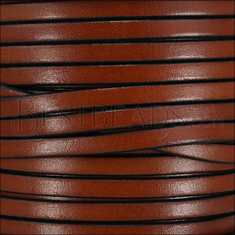 5mm flat leather TAN - meter