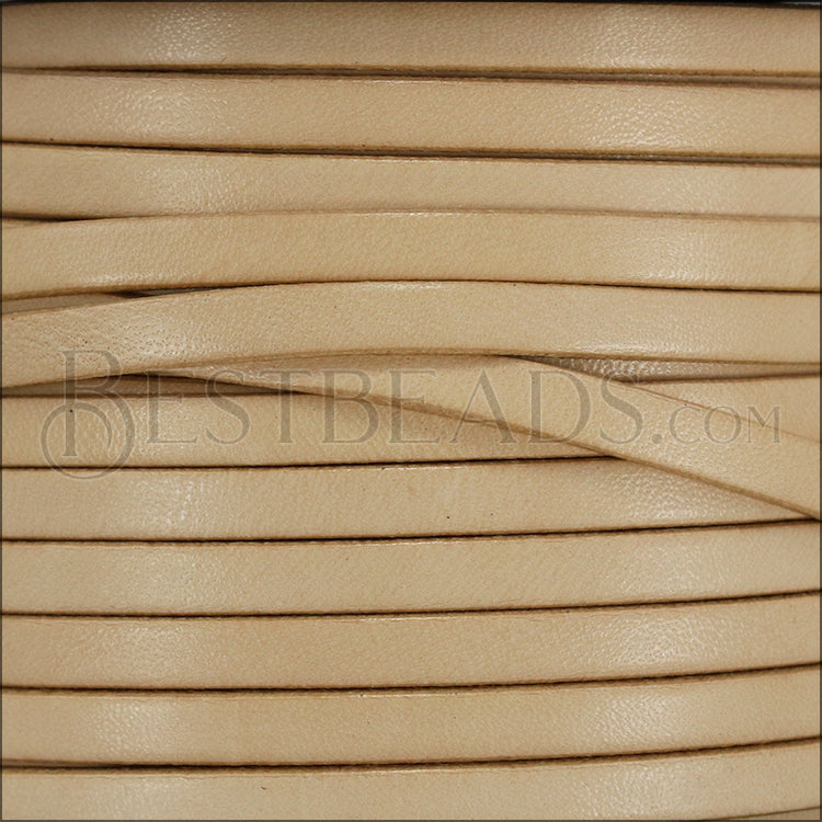 5mm flat leather NATURAL - meter