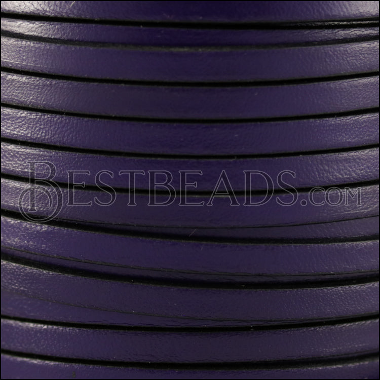 5mm flat leather DEEP PURPLE - meter