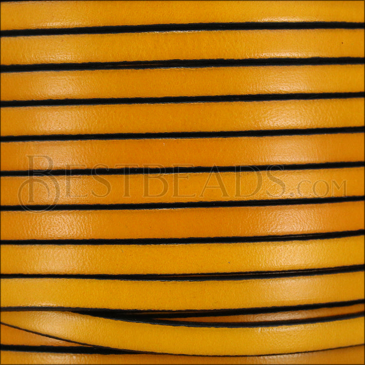 5mm flat leather MUSTARD - meter